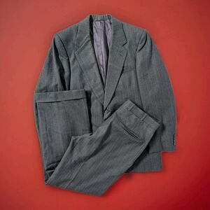 Hickey Freeman Boardroom Collection Suit Gray Vintage 80s USA Men's ~41R (32/29)